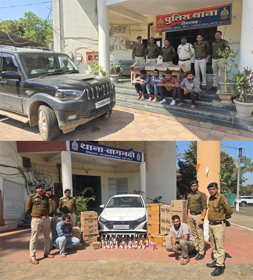 अंतरराज्यीय शराब तस्करी पर बड़ी कार्रवाई : 29 पेटी अंग्रेजी शराब जब्त, 6 आरोपी गिरफ्तार