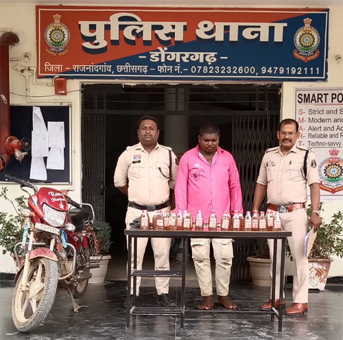 अवैध शराब के खिलाफ पुलिस की कार्रवाई : मोटरसाइकिल से शराब परिवहन कर रहा आरोपी सीताराम गिरफ्तार
