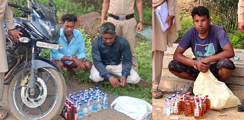 अवैध शराब बिक्री और परिवहन पर पुलिस की गाज, 3 आरोपी गिरफ्तार