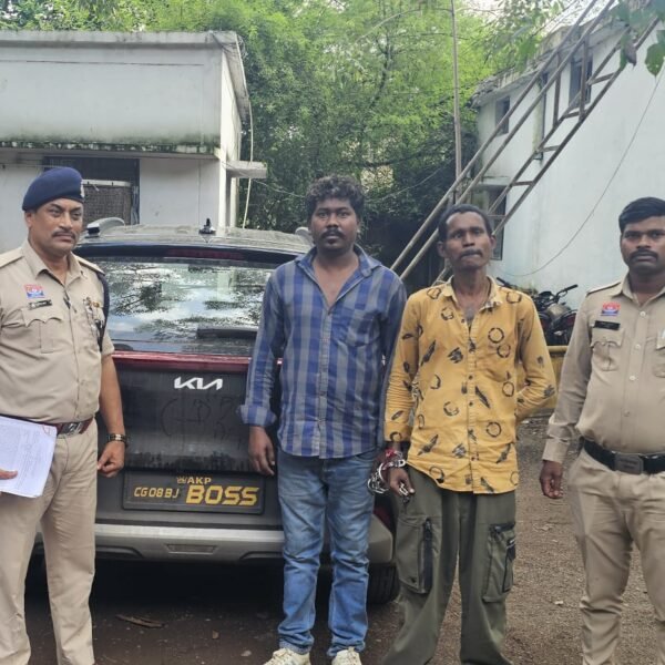 रंगदारी मांगने और मारपीट करने वाले 2 आदतन अपराधी गिरफ्तार : म्युनिसिपल स्कूल के पास की वारदात, कार, बेस बैट और चाकू जब्त