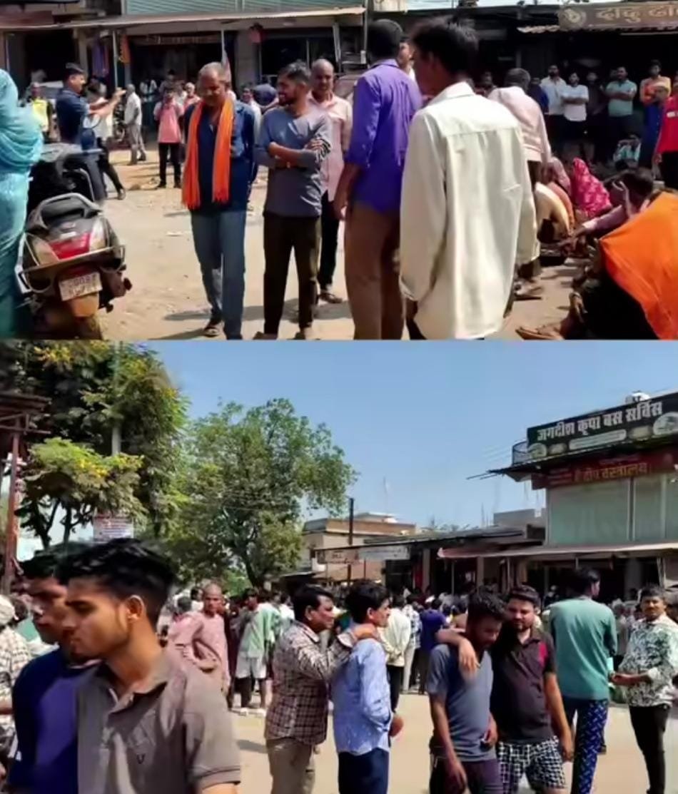 युवक से बेरहमी से मारपीट पर भड़के ग्रामीण, नर्मदा में 3 घंटे ठप रहा चक्काजाम